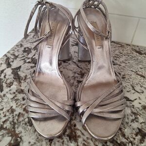 Casadei Metallic Strappy Heel Sandals - Size 39.5 EUR/9.5 US